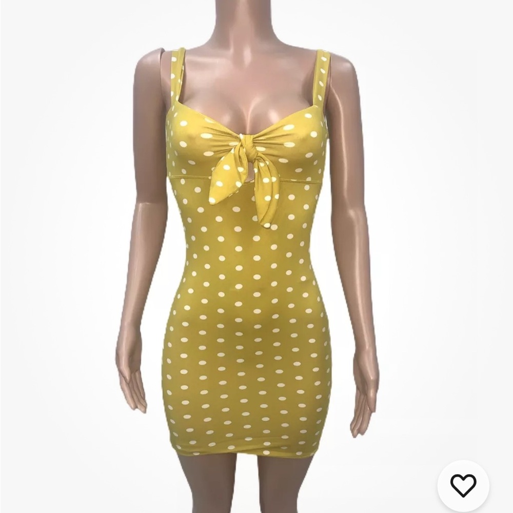 Stylish Yellow Dress with Polka Dots